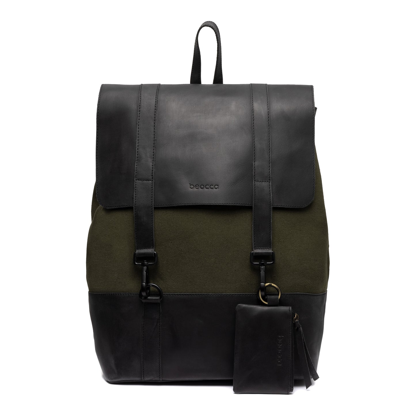 Leren Rugzak Finn groen - 17"