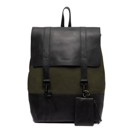 Leren Rugzak Finn groen - 17"