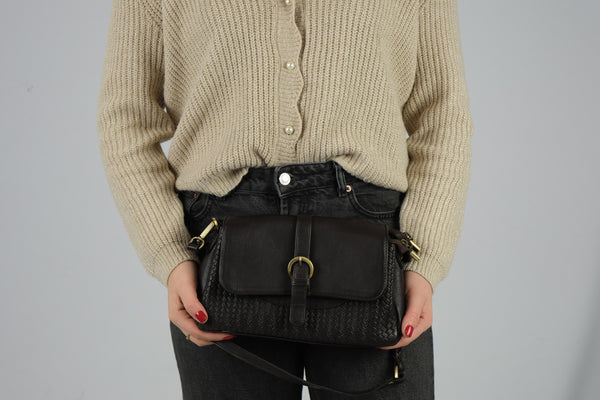 Leren schoudertas Lua