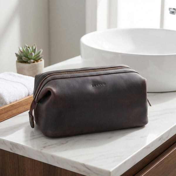 Leren toilettas Miles